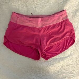 lululemon HOT PINK speed up 2.5" shorts